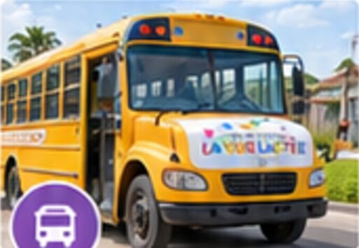 Le car de ramassage scolaire
